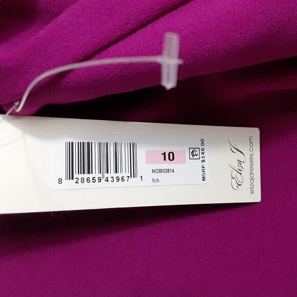 Eliza J Bell Sleeve Sheath Dress Magenta Pink Womens 10 Boat Neck NWT Cocktail - Picture 8 of 12